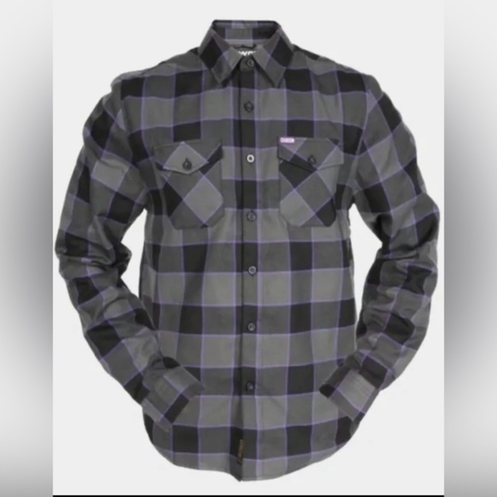 Dixxon Flannel Co. THE GIFT  Flannel Shirt MEDIUM Sold Out! Gray, Black Purple